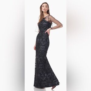 J.S Collections Formal Gown size 4 Blue and black NWT
